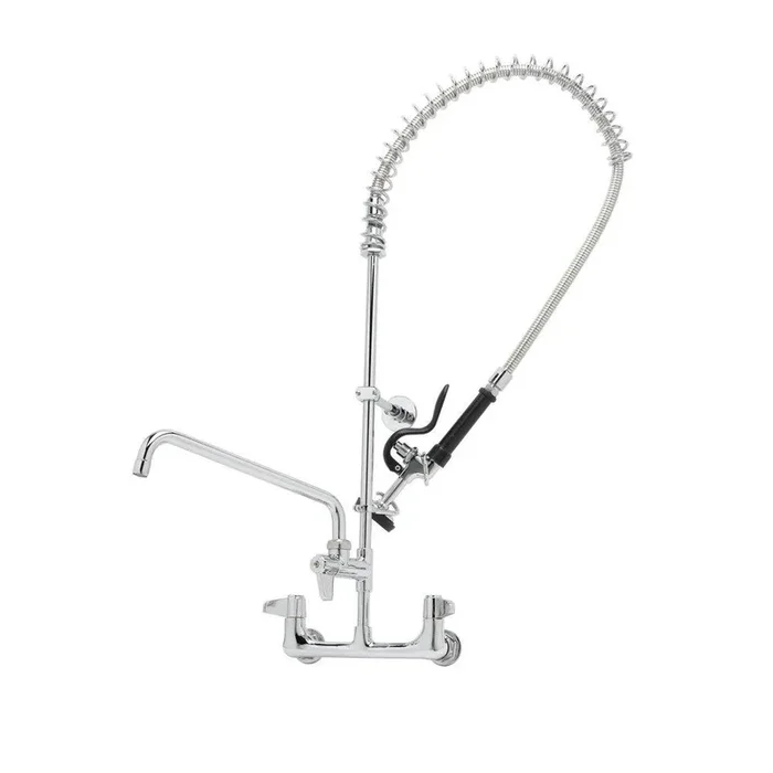 T&S Brass Pre-Rinse Wall Mount Base Faucet with 12″ Add-On