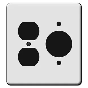 Tall Duplex Receptacle Single 1.62 Inch Round Outlet Switch Plate