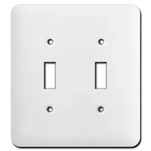 Taller Double Toggle Light Switch Plates – White
