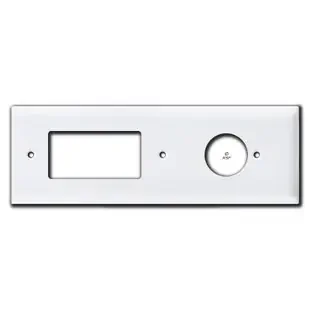 Tandem Decora Outlet + 1.25″ Round Phone Jack Covers – White