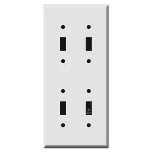 Tandem Stacked 2-Gang 4 Toggle Switch Wall Plate Cover