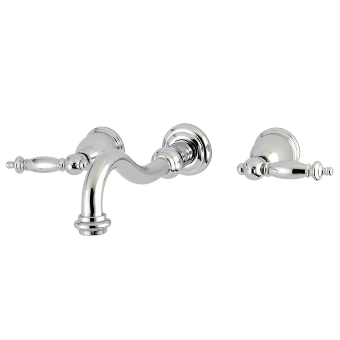 Templeton Double-Handle Wall Mount Bathroom Faucet – Polished Chrome by Kingston Brass