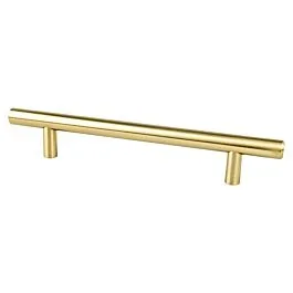 Tempo 5-1/16″ (128mm) Center to Center, 7-3/8″ (187mm) Overall Length Modern Brushed Gold Cabinet Handle / Pull, Berenson Hardware
