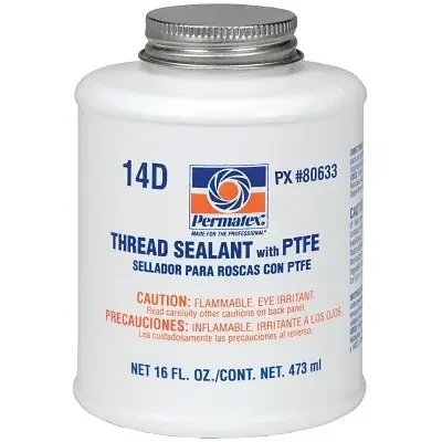 Thread Sealant with PTFE, 16 oz, Can, White