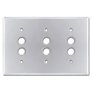Three Gang Pushbutton Switch Covers – Polished Chrome
