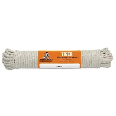 Tiger Sash Cord, 450 lb Capacity, 100 ft, 5/16 in dia, Cotton, White