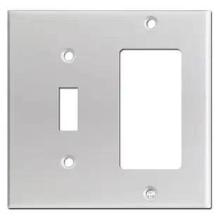 Toggle & GFI Decora Rocker Switch Plates – Brushed Aluminum