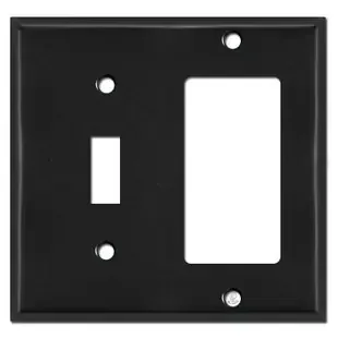 Toggle & GFI Outlet Combination Switch Plate Covers – Black