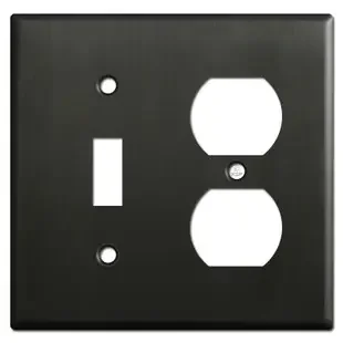Toggle Duplex Receptacle Switch Plate – Dark Bronze