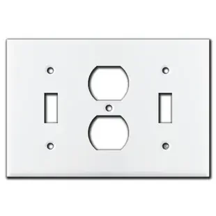Toggle Duplex Toggle Light Switch Plate – White