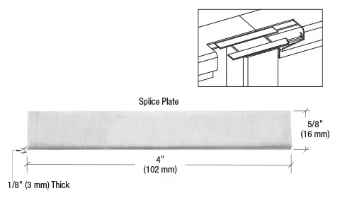Top Cap Splice Plate by C.R. Laurence for Architectural Hardware