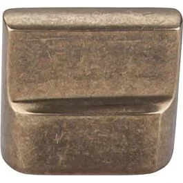 Top Knobs Aspen Flat Sided Knob Contemporary, Rustic Style Light Bronze Knob, 5/8 Inch Diameter