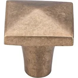 Top Knobs Aspen Square Knob Contemporary, Rustic Style Light Bronze Knob, 1-1/4 Inch Diameter
