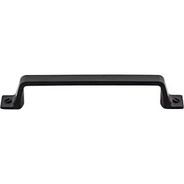 Top Knobs Channing Pull Contemporary, Transitional Style 5-1/16 Inch (128mm) Center to Center, Overall Length 6-3/8″ Flat Black Cabinet Hardware Pull / Handle