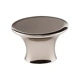 Top Knobs Edgewater Knob Contemporary, Modern Style Polished Nickel Knob, 1 Inch Diameter