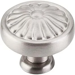 Top Knobs Flower Knob Old World Style Brushed Satin Nickel Knob, 1-1/4 Inch Diameter