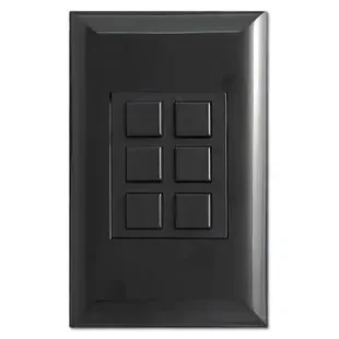 Touch-Plate Classic Low Voltage Control Plate 6 Switches – Black