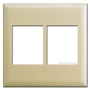 Touch Plate Classic Series 2 Gang Low Voltage Wall Plates – Ivory