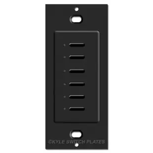 Touch Plate LED Low Voltage 6-Button Ultra Switches – Black