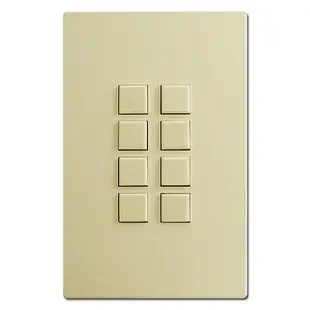 Touch-Plate Lighting Control 8-Button Mystique Switch Stations – Ivory
