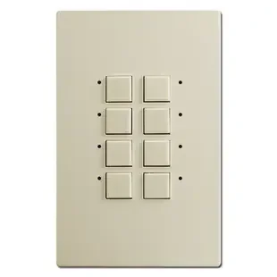 Touch-Plate Mystique 8 Switch Controls Green LED – Almond