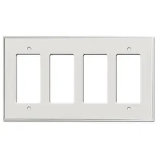 Touch Plate Ultra 4-Gang Metal Low Voltage Switch Plate Set – White