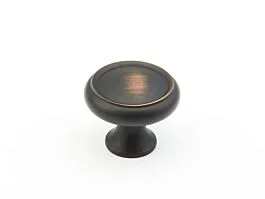 Traditional Michelangelo Bronze Button Mushroom Kitchen Cabinet Drawer Knob, 1-1/4″ Diameter