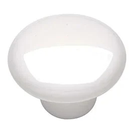 Tranquility Style Cabinet Hardware Knob,White 1-1/2 Inch Diameter.