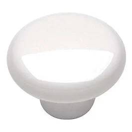 Tranquility Style Cabinet Hardware Knob, White 1-1/4 Inch Diameter.
