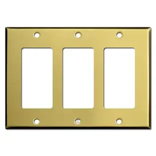 Triple Decora Rocker GFI Light Switch Covers – Satin Brass