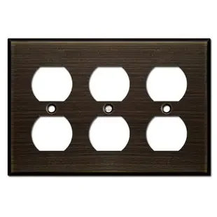 Triple Duplex Outlet Switchplate – Oil Rubbed Bronze