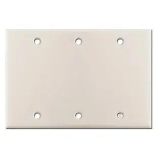 Triple Gang Blank Wall Plate Covers – Light Almond