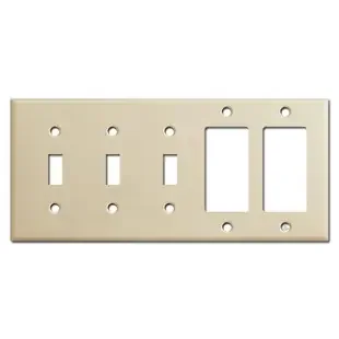 Triple Toggle Double Rocker Wall Plate Covers – Ivory