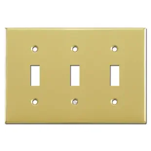 Triple Toggle Switch Cover – Polished Brass