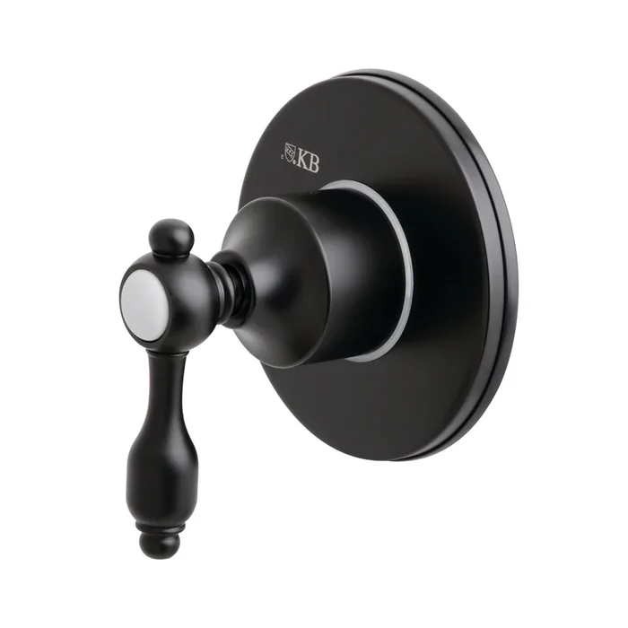 Tudor Single-Handle Three-Way Diverter Valve with Round Trim Kit, Matte Black – Kingston Brass