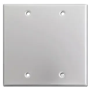 Two Blank Switch Plate Covers – Brushed Aluminum