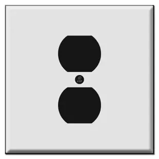 Two Gang 1 Centered Outlet Cover Plates for 2 Plugs