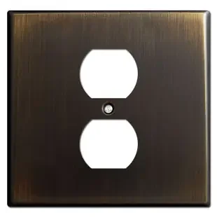 Two Gang One Center Duplex Switch Plates – Oil Rubbed Bronze