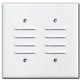 Two Gang Vertical Louvered Switch Cover Plates – White