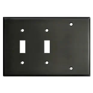 Two Toggle One Blank Switchplate – Dark Bronze