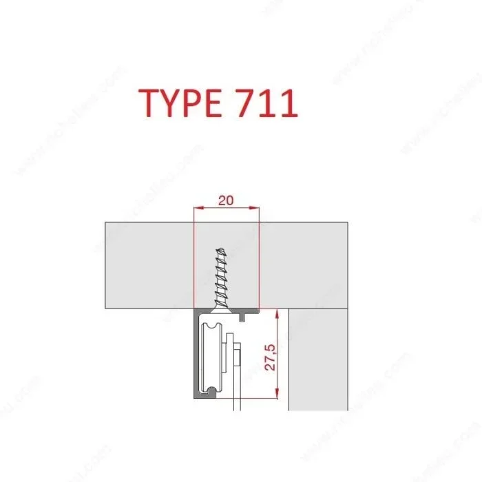 TYPE 711 Aluminum Single Track by Richelieu – Sliding System Solutions