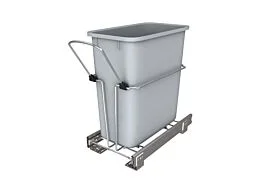 Universal Waste Pullout w/Single Gray 20 qt. Container and Ball-Bearing Slides for 27″, 30″ and 33″ Sink Base