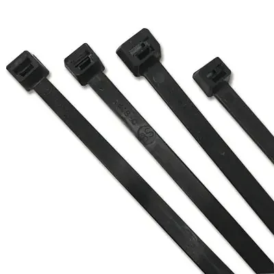 UV Stabilized Cable Tie, 50 lb Tensile Strength, 11.1 in L, Black, 1000 EA/BG