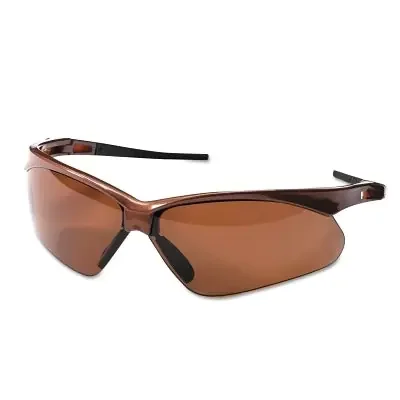 V30 Nemesis Polarized Safety Glasses, Brown, Polycarbonate Lens, Anti-Scratch, Brown Frame/Temples, Nylon