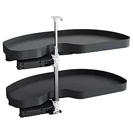 Vauth Sagel 2-Tier Planero Right-Hand Blind Corner Pull-Out with PAM and Soft-Closing for 18″ Cabinet Openings, Carbon Steel Gray