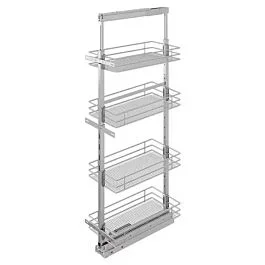 Vauth Sagel 20.47″ x 67″ 4-Shelf Saphir Pantry Pull-Out with Soft-Closing, Platinum