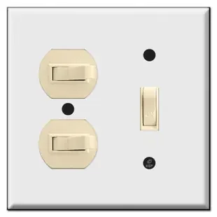Vertical & Horizontal 3 Toggle Combo Wall Switch Plates