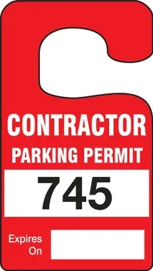 Vertical Hanging Parking Permit: Contractor Parking Permit Purple Series: 700-799 4 7/8″ x 2 3/4″ 100/Pack – TNT298PRH