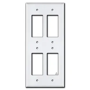 Vertical Stacked 4 Rocker GFCI Electrical Cover – White