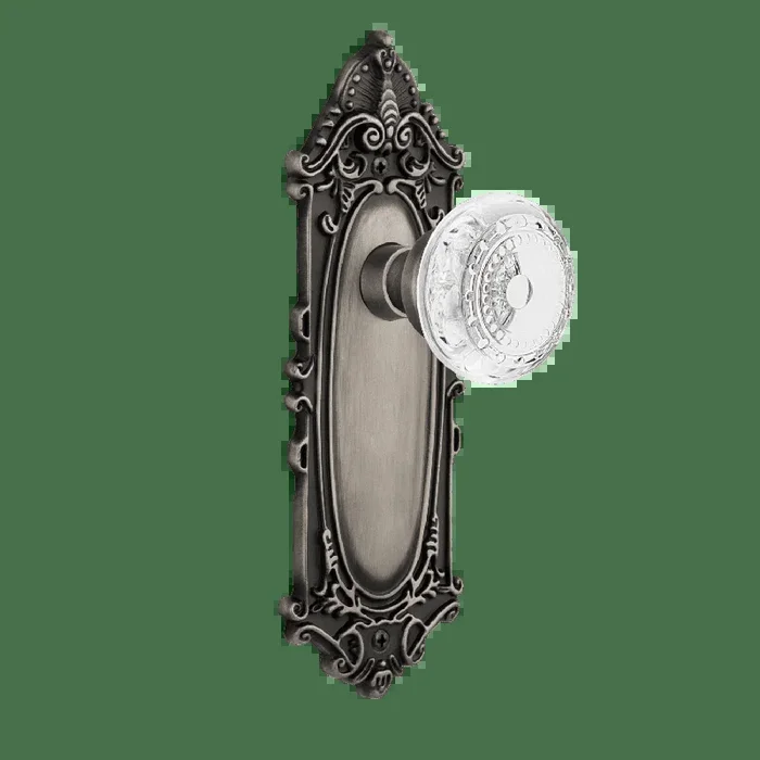 Victorian Long Plate with Crystal Meadows Knob in Antique Pewter – Nostalgic